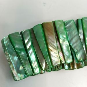 Abalone Aqua Green Cuff Stretch Bracelet